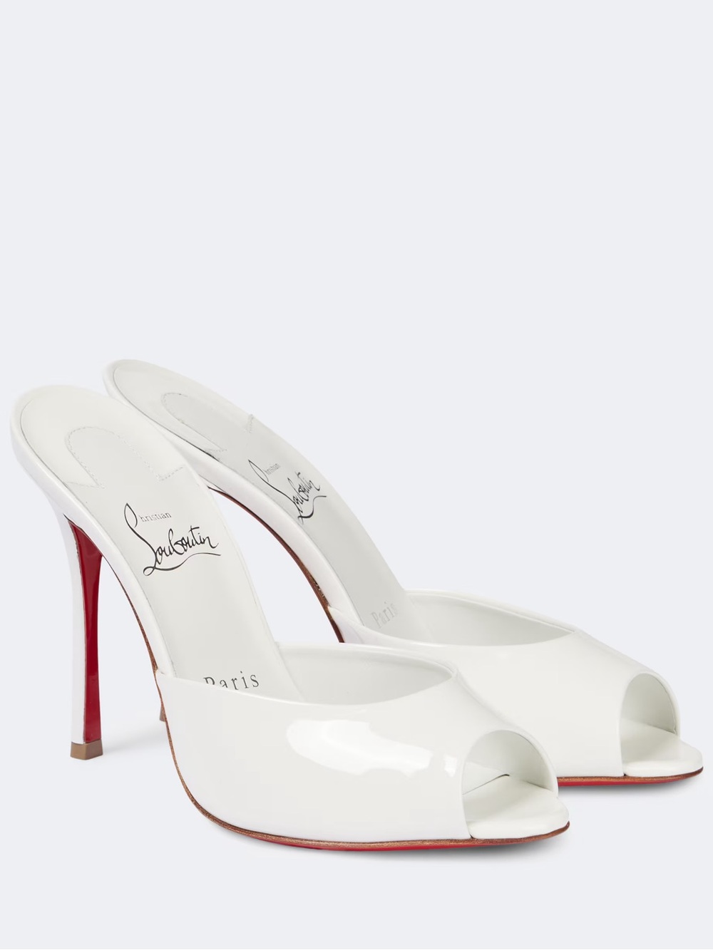 Christian Louboutin bridal me dolly patent leather mules